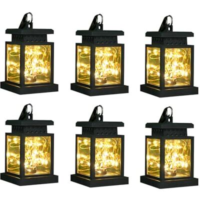 JHY DESIGN 6 stuks lantaarns op zonne-energie voor buiten, waterdicht, op zonne-energie, hangende tafellamp met warme led-lichtketting voor terras, tuin, landschap, binnenplaats, gazon met klem JHY DESIGN 6 stuks lantaarns op zonne-energie voor buiten, waterdicht, op zonne-energie, hangende tafellamp met warme led-lichtketting voor terras, tuin, landschap, binnenplaats, gazon met klem