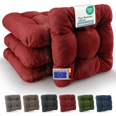 Beautissu premium set van 4 tuinstoelkussens voor buiten, robuust 35 x 35 cm rood 8 cm dikke zitting terrasstoel resistent balkon zitting HighLux SK Beautissu premium set van 4 tuinstoelkussens voor buiten, robuust 35 x 35 cm rood 8 cm dikke zitting terrasstoel resistent balkon zitting HighLux SK