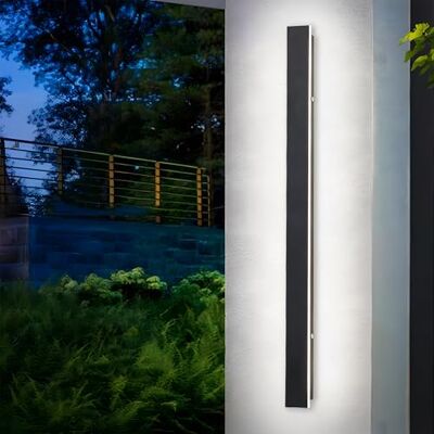 ZTWLEED Wandlamp voor buiten, 25 W, lange led-wandlamp, IP65, waterdicht, buitenlamp, koud wit, 6000 K, zwart, metaal, acryl, verlichting voor villa, binnenplaats, tuin, 115 cm ZTWLEED Wandlamp voor buiten, 25 W, lange led-wandlamp, IP65, waterdicht, buitenlamp, koud wit, 6000 K, zwart, metaal, acryl, verlichting voor villa, binnenplaats, tuin, 115 cm