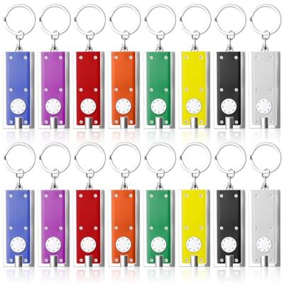 GAOUTO Set van 16 kleurrijke zaklampsleutelhangers voor kinderen, mini-vierkant, led, sleutelhanger voor noodgevallen, outdoor, camping, klein kinderverjaardagscadeau GAOUTO Set van 16 kleurrijke zaklampsleutelhangers voor kinderen, mini-vierkant, led, sleutelhanger voor noodgevallen, outdoor, camping, klein kinderverjaardagscadeau