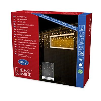 Konstsmide Led-lichtgordijn, ijsregen, met 400 warmwitte diodes, 24 V buitentransformator, transparante kabel 3673-103 Konstsmide Led-lichtgordijn, ijsregen, met 400 warmwitte diodes, 24 V buitentransformator, transparante kabel 3673-103