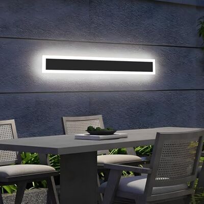 ZTWLEED Wandlamp voor buiten, 12 W, lange led-wandlamp, IP65, waterdicht, buitenlamp, koud wit, 6000 K, zwart, metaal, acryl, lamp voor villa, binnenplaats, tuin, 60 cm ZTWLEED Wandlamp voor buiten, 12 W, lange led-wandlamp, IP65, waterdicht, buitenlamp, koud wit, 6000 K, zwart, metaal, acryl, lamp voor villa, binnenplaats, tuin, 60 cm