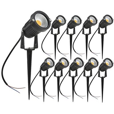 aulyun Cob led-spots, 5 W, 220 V, draaibaar, met grondpen, voor buiten, tuin, terras, 10 stuks aulyun Cob led-spots, 5 W, 220 V, draaibaar, met grondpen, voor buiten, tuin, terras, 10 stuks