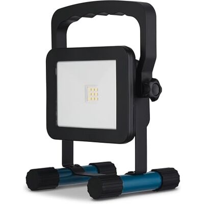 REV Led-bouwlamp, 5 W, 700 lm, IP54 (binnen en buiten), bouwlamp met accu (2 uur batterijduur), zwart REV Led-bouwlamp, 5 W, 700 lm, IP54 (binnen en buiten), bouwlamp met accu (2 uur batterijduur), zwart
