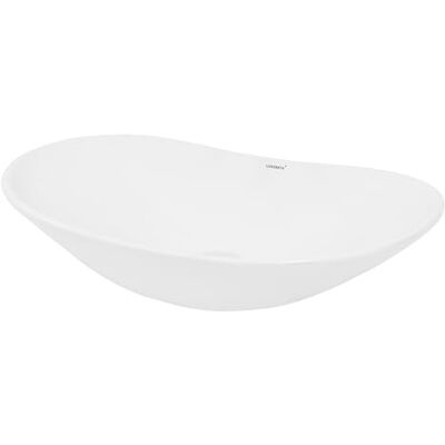 ECD Germany Wastafel voor badkamer 640 x 365 mm van keramiek ovaal wit wastafel wastafel voor installatie op meubels modern design ECD Germany Wastafel voor badkamer 640 x 365 mm van keramiek ovaal wit wastafel wastafel voor installatie op meubels modern design