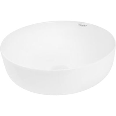 ECD Germany Opzetwastafel voor badkamer – 400 x 400 mm x 135 mm – van keramiek – rond – wit – wastafel – modern – zonder afvoergarnituur ECD Germany Opzetwastafel voor badkamer – 400 x 400 mm x 135 mm – van keramiek – rond – wit – wastafel – modern – zonder afvoergarnituur