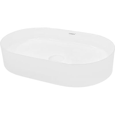 ECD Germany Opzetwastafel voor de badkamer, wastafel – 605 x 380 x 125 mm – keramiek – ovaal – wit – wastafel voor installatie op meubels – afvoer met standaard aansluiting – zonder afvoergarnituur ECD Germany Opzetwastafel voor de badkamer, wastafel – 605 x 380 x 125 mm – keramiek – ovaal – wit – wastafel voor installatie op meubels – afvoer met standaard aansluiting – zonder afvoergarnituur