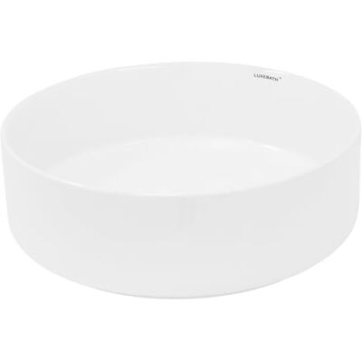 ECD Germany Wastafel voor badkamer – Ø 355 x 120 mm – van keramiek – rond – wit – handwastafel – wastafel voor het neerzetten op meubels – modern design – zonder afvoergarnituur ECD Germany Wastafel voor badkamer – Ø 355 x 120 mm – van keramiek – rond – wit – handwastafel – wastafel voor het neerzetten op meubels – modern design – zonder afvoergarnituur