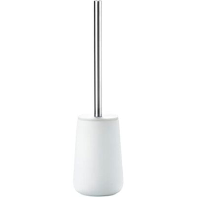 Zone , Nova Toiletborstel van porselein met Soft Touch coating, staal, wit Zone , Nova Toiletborstel van porselein met Soft Touch coating, staal, wit