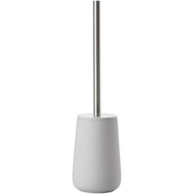 Zone Nova Toiletborstel van porselein en roestvrij staal, met borstelhouder, zachte coating, diameter 10,3 cm, hoogte 37 cm, zacht grijs Zone Nova Toiletborstel van porselein en roestvrij staal, met borstelhouder, zachte coating, diameter 10,3 cm, hoogte 37 cm, zacht grijs