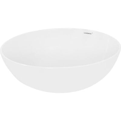 ECD Germany Opzetwastafel voor de badkamer – Ø 400 x 147 mm – van keramiek – rond – wit – wastafel voor gootsteen, wastafel toilet – afvoer met standaard aansluiting – zonder afvoergarnituur ECD Germany Opzetwastafel voor de badkamer – Ø 400 x 147 mm – van keramiek – rond – wit – wastafel voor gootsteen, wastafel toilet – afvoer met standaard aansluiting – zonder afvoergarnituur