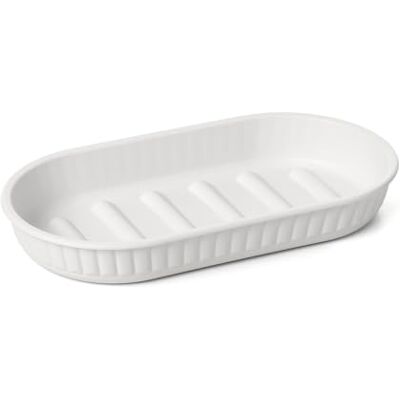 TATAY Baobab zeepbakje voor badkamer, kunststof, BPA-vrij, pergamonwit, afmetingen: 15 x 8,2 x 2,1 cm. Porte-Savon de Salle de Bain Plastique sans BPA Collection Baobab Format Compact Nettoyage Simple, Blanc Pergamon TATAY Baobab zeepbakje voor badkamer, kunststof, BPA-vrij, pergamonwit, afmetingen: 15 x 8,2 x 2,1 cm. Porte-Savon de Salle de Bain Plastique sans BPA Collection Baobab Format Compact Nettoyage Simple, Blanc Pergamon