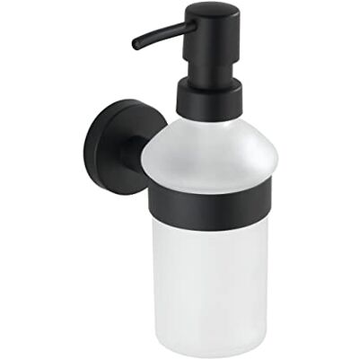 WENKO Bosio Zeepdispenser zwart mat roestvrij staal vloeibare zeepdispenser, afwasmiddeldispenser, inhoud: 0,2 l, roestvrij staal, 7 x 18 x 11 cm, mat WENKO Bosio Zeepdispenser zwart mat roestvrij staal vloeibare zeepdispenser, afwasmiddeldispenser, inhoud: 0,2 l, roestvrij staal, 7 x 18 x 11 cm, mat