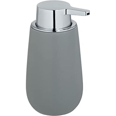WENKO Zeepdispenser Badi grijs Vloeibare zeepdispenser Inhoud: 0.32 l, Keramiek, 8 x 9.5 x 16 cm, Grijs WENKO Zeepdispenser Badi grijs Vloeibare zeepdispenser Inhoud: 0.32 l, Keramiek, 8 x 9.5 x 16 cm, Grijs