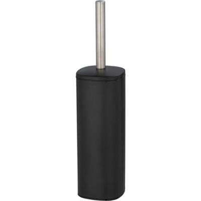 WENKO Alassio Gesloten toiletborstelhouder in gesloten design met zwarte toiletborstel en verwisselbare wc-borstelkop Ø 8,5 cm, staal, 9,3 x 39,2 x 9,3 cm, mat zwart WENKO Alassio Gesloten toiletborstelhouder in gesloten design met zwarte toiletborstel en verwisselbare wc-borstelkop Ø 8,5 cm, staal, 9,3 x 39,2 x 9,3 cm, mat zwart