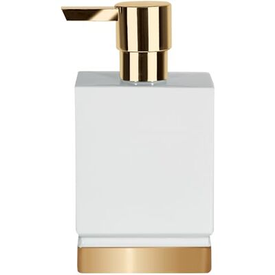 Spirella Zeepdispenser van porselein, Roma, wit en goud Spirella Zeepdispenser van porselein, Roma, wit en goud