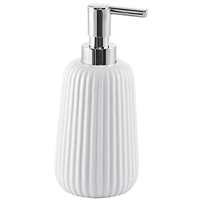 Gedy G-Marika, witte zeepdispenser voor de badkamer, gemaakt van roestvrij staal en cromall, afmetingen 18 x 8 cm en gewicht 0,37 kg, R&D design, 2 jaar garantie, uniek Gedy G-Marika, witte zeepdispenser voor de badkamer, gemaakt van roestvrij staal en cromall, afmetingen 18 x 8 cm en gewicht 0,37 kg, R&D design, 2 jaar garantie, uniek