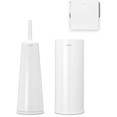 Brabantia Set van 3 toiletaccessoires, collectie Renew – wit Brabantia Set van 3 toiletaccessoires, collectie Renew – wit