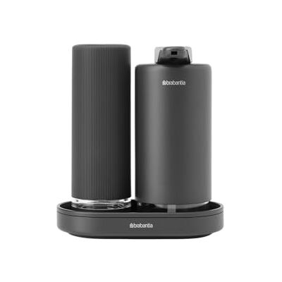 Brabantia SinkStyle zeepdispenserset met 2 elegante zeepdispensers voor hand- en vaatzeep, gestructureerd dienblad en afwasmiddeldispenser 2 x 200 ml Brabantia SinkStyle zeepdispenserset met 2 elegante zeepdispensers voor hand- en vaatzeep, gestructureerd dienblad en afwasmiddeldispenser 2 x 200 ml