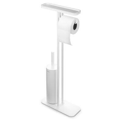 Brabantia Mindset Butler Toilet Badkamerrek, toiletrolhouder en hygiënische borstel Corrosiebestendig staal Stabiele, antislip basis Koel wit 75,5 x Brabantia Mindset Butler Toilet Badkamerrek, toiletrolhouder en hygiënische borstel Corrosiebestendig staal Stabiele, antislip basis Koel wit 75,5 x