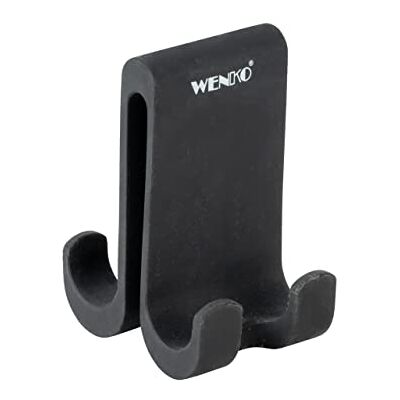 WENKO Verna Duo dubbele siliconen douchehaken voor douchecabine met een wanddikte van maximaal 10 mm, biedt veel ruimte voor het ophangen van sponzen, handdoeken en accessoires WENKO Verna Duo dubbele siliconen douchehaken voor douchecabine met een wanddikte van maximaal 10 mm, biedt veel ruimte voor het ophangen van sponzen, handdoeken en accessoires