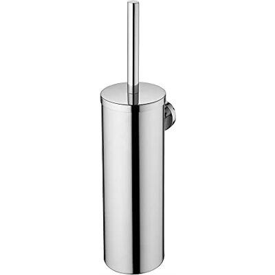 Ideal Standard IOM Toiletborstelset en houder voor toiletpot, wandbevestiging met metalen deksel, roestvrijstalen afwerking, A9128MY, wit Ideal Standard IOM Toiletborstelset en houder voor toiletpot, wandbevestiging met metalen deksel, roestvrijstalen afwerking, A9128MY, wit