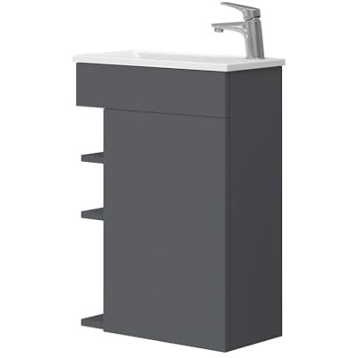 Vicco Badkamermeubelset "Amadeo", antraciet, 50 cm, bestaande uit wastafelonderkast en wastafel Vicco Badkamermeubelset "Amadeo", antraciet, 50 cm, bestaande uit wastafelonderkast en wastafel