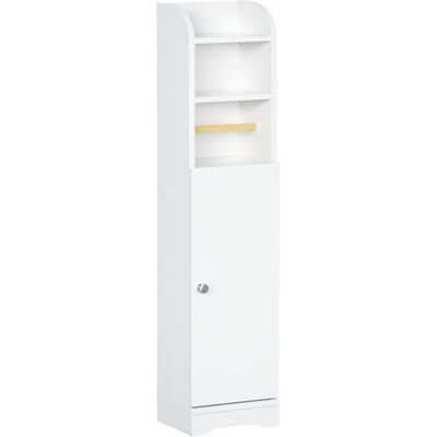 kleankin Toiletpapierhouder, opbergkast voor papier, ruimtebesparend, badkamer, 23 x 18 x 100 cm, wit kleankin Toiletpapierhouder, opbergkast voor papier, ruimtebesparend, badkamer, 23 x 18 x 100 cm, wit