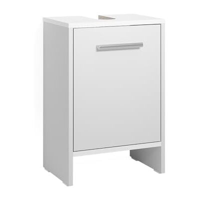 Vicco Enkele wastafel "Karli", wit, 38,2 x 57 cm met deur, compatibel met standaard sifons en eenvoudige installatie Vicco Enkele wastafel "Karli", wit, 38,2 x 57 cm met deur, compatibel met standaard sifons en eenvoudige installatie