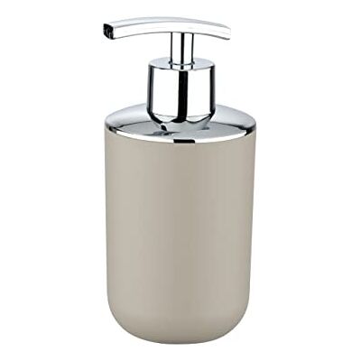 WENKO Vloeibare zeepdispenser, vloeibare zeep, Brasil, taupe, onbreekbaar, PET, 320 ml, 7,3 x 16,5 x 9 cm WENKO Vloeibare zeepdispenser, vloeibare zeep, Brasil, taupe, onbreekbaar, PET, 320 ml, 7,3 x 16,5 x 9 cm