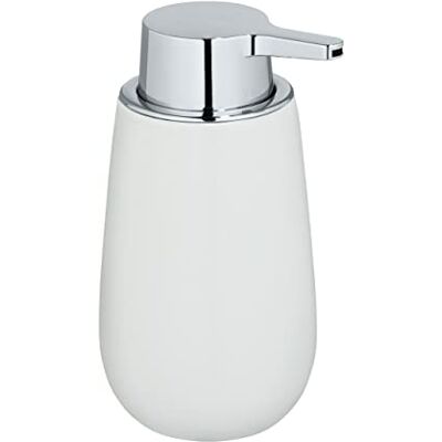 WENKO Zeepdispenser Badi wit vloeibare zeepdispenser Inhoud: 0,32 l, keramiek, 9,5 x 16 x 8 cm, wit WENKO Zeepdispenser Badi wit vloeibare zeepdispenser Inhoud: 0,32 l, keramiek, 9,5 x 16 x 8 cm, wit
