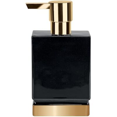 Spirella Seifenspender Roma vloeibare zeep porzellan 300 ml zwart/goud Spirella Seifenspender Roma vloeibare zeep porzellan 300 ml zwart/goud