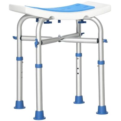 HOMCOM Douchekruk, gevoerd, verstelbaar, aluminium, 150 kg, blauw Douchestoel, zitting voor ouderen en gehandicapten, antislip zuignappen HOMCOM Douchekruk, gevoerd, verstelbaar, aluminium, 150 kg, blauw Douchestoel, zitting voor ouderen en gehandicapten, antislip zuignappen