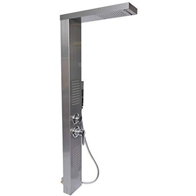 WilTec Multifunctionele douchekolom met regenstraal, fijn staal, massagesproeiers en douchekranen, doucheaccessoires, instelling, comfort, uitrusting badkamer WilTec Multifunctionele douchekolom met regenstraal, fijn staal, massagesproeiers en douchekranen, doucheaccessoires, instelling, comfort, uitrusting badkamer
