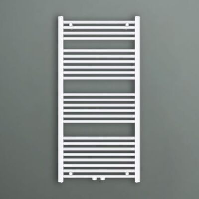 Mai & Mai Warmwaterradiator, wandmontage, handdoekdroger, 120 x 60 cm, wit Mai & Mai Warmwaterradiator, wandmontage, handdoekdroger, 120 x 60 cm, wit