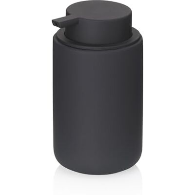 kela Sana 23959 zeepdispenser 300 ml, Ø 9 cm, keramiek, zwart, rubberen oppervlak, met zwarte pompkop kela Sana 23959 zeepdispenser 300 ml, Ø 9 cm, keramiek, zwart, rubberen oppervlak, met zwarte pompkop