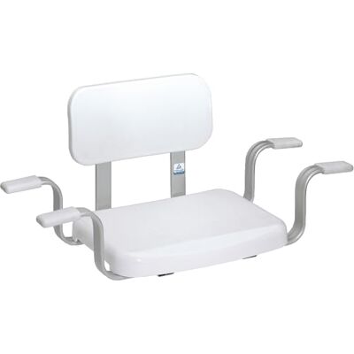 Weinberger Badkuip met rugleuning, zithulp voor badkamers met binnenafmetingen van 59-72 cm, zeer stabiel tot 150 kg, aluminium, zitplank, badhocker/kleur: wit/model: 48538 Weinberger Badkuip met rugleuning, zithulp voor badkamers met binnenafmetingen van 59-72 cm, zeer stabiel tot 150 kg, aluminium, zitplank, badhocker/kleur: wit/model: 48538