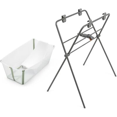 Stokke Flexi Bath (transparant groen) + pasgeborenen houder + Flexi Bath houder – ideaal voor pasgeborenen en baby's tot 48 maanden – opvouwbaar, duurzaam en gemakkelijk op te bergen Stokke Flexi Bath (transparant groen) + pasgeborenen houder + Flexi Bath houder – ideaal voor pasgeborenen en baby's tot 48 maanden – opvouwbaar, duurzaam en gemakkelijk op te bergen