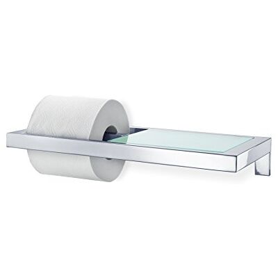 blomus Menoto toiletpapierhouder met plank zilver gepolijst, roestvrij staal, 32 x 15,5 x 5 cm blomus Menoto toiletpapierhouder met plank zilver gepolijst, roestvrij staal, 32 x 15,5 x 5 cm
