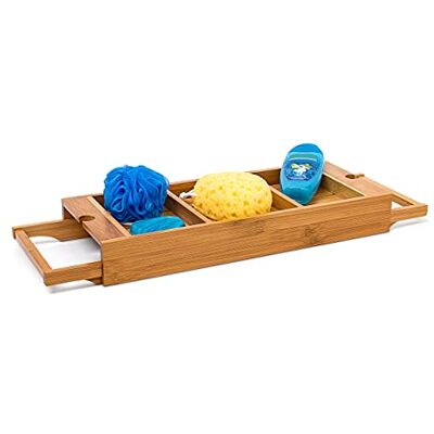 Relaxdays 10019196 Badbrug Badplank Zeepbakje Bamboe Houten Hout Spa H x B x D: 7 x 67,5 x 21 cm Badkamer Ontspannen Boek Houder Glas, Natuur Relaxdays 10019196 Badbrug Badplank Zeepbakje Bamboe Houten Hout Spa H x B x D: 7 x 67,5 x 21 cm Badkamer Ontspannen Boek Houder Glas, Natuur