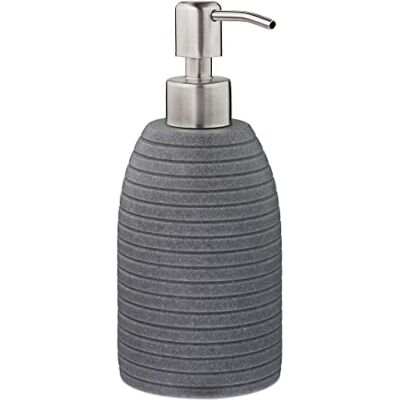 Relaxdays Vloeibare zeepbakje, 300 ml, navulbaar, badkamer, keuken, shampoo-dispenser, roestvrijstalen pomp, grijs Relaxdays Vloeibare zeepbakje, 300 ml, navulbaar, badkamer, keuken, shampoo-dispenser, roestvrijstalen pomp, grijs