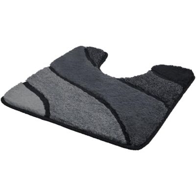 Kleine Wolke Tapis de WC WAVE Schiefer 55 x 55 cm avec découpe Kleine Wolke Tapis de WC WAVE Schiefer 55 x 55 cm avec découpe