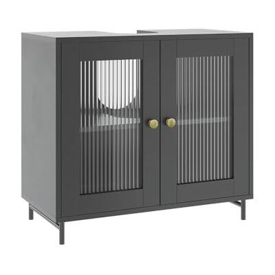 Vicco Wastafelonderkast "Malta", grijs, 60 x 58 cm, voor het opbergen van badkameraccessoires en combineerbaar met Malta Vicco Wastafelonderkast "Malta", grijs, 60 x 58 cm, voor het opbergen van badkameraccessoires en combineerbaar met Malta