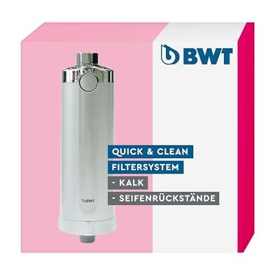 BWT Quick & Clean antikalkfiltersysteem met 1 filterpatroon, antikalkbescherming voor badkamer, inline douchefilter, waterfilter, zelfmontage BWT Quick & Clean antikalkfiltersysteem met 1 filterpatroon, antikalkbescherming voor badkamer, inline douchefilter, waterfilter, zelfmontage
