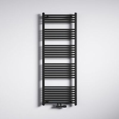 Mai & Mai Warmwaterradiator, wandmontage, handdoekdroger, 160 x 60 cm, grijs/zwart Mai & Mai Warmwaterradiator, wandmontage, handdoekdroger, 160 x 60 cm, grijs/zwart