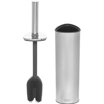Joseph Joseph Flex 360 Luxe Advanced Smart toiletborstelhouder set met druppelvrije, verstoppingsvrije en verwisselbare borstel, roestvrijstalen afwerking Joseph Joseph Flex 360 Luxe Advanced Smart toiletborstelhouder set met druppelvrije, verstoppingsvrije en verwisselbare borstel, roestvrijstalen afwerking