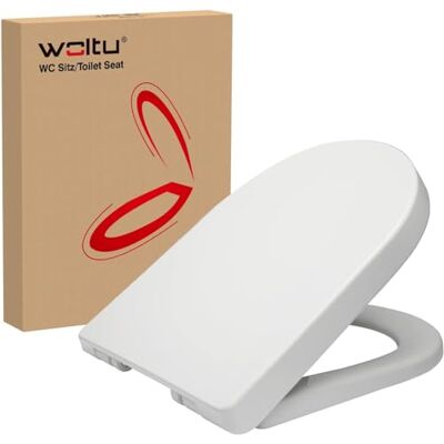 WOLTU WC bril D SHAPE Toiletbril PP met Quick Release knoop,WC deksel toilethoes met Softclose-functie,Wit WS2544 WOLTU WC bril D SHAPE Toiletbril PP met Quick Release knoop,WC deksel toilethoes met Softclose-functie,Wit WS2544