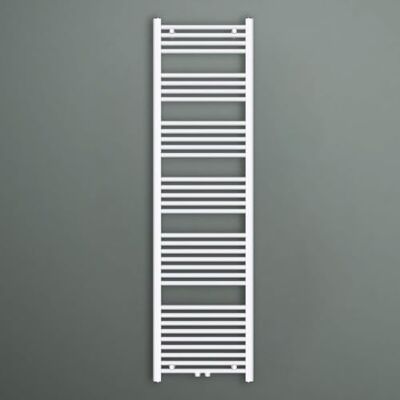 Mai & Mai Warmwaterradiator, wandverwarming, centrale verwarming, 50 x 180 cm, handdoekdroger, wit, van roestvrij staal Mai & Mai Warmwaterradiator, wandverwarming, centrale verwarming, 50 x 180 cm, handdoekdroger, wit, van roestvrij staal