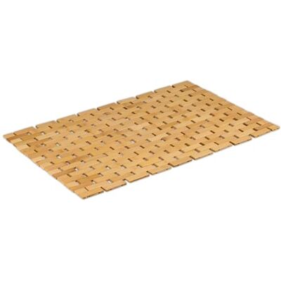 Relaxdays Bamboe badmat, 60 x 40 cm, antislip, oprolbaar, van bamboe, naturel Relaxdays Bamboe badmat, 60 x 40 cm, antislip, oprolbaar, van bamboe, naturel