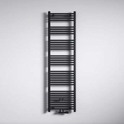 Mai & Mai Warmwaterradiator, wandmontage, handdoekdroger, 180 x 50 cm, grijs/zwart Mai & Mai Warmwaterradiator, wandmontage, handdoekdroger, 180 x 50 cm, grijs/zwart